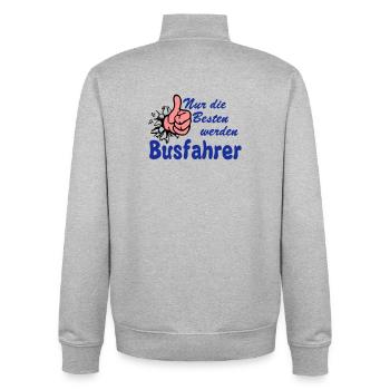 Busfahrer Bus Omnibus nur die besten (25) - Unisex Organic Zip Sweatshirt von Stanley/Stella - Grau meliert - Hinten - AI Model Male 185 light (185cm)