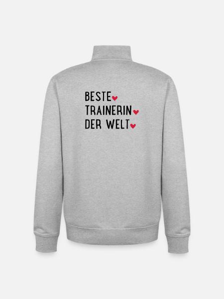 beste trainerin - Unisex Organic Zip Sweatshirt von Stanley/Stella - Grau meliert