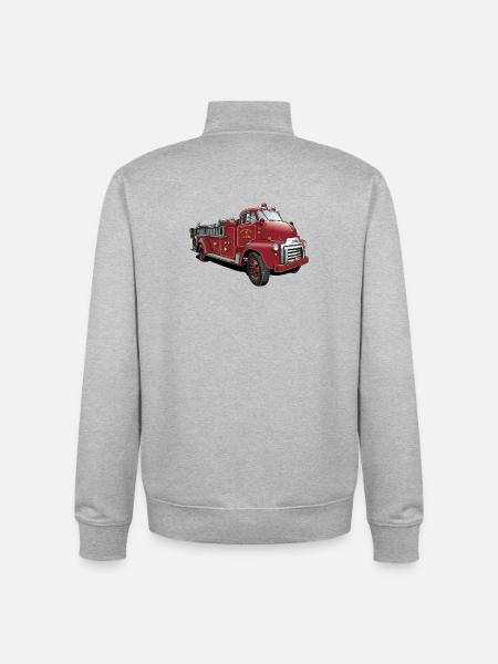 Fire Brigade from USA - Unisex Organic Zip Sweatshirt by Stanley/Stella - heather grey