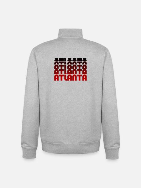 Atlanta Neon Typo Grid - Unisex Organic Zip Sweatshirt by Stanley/Stella - heather grey