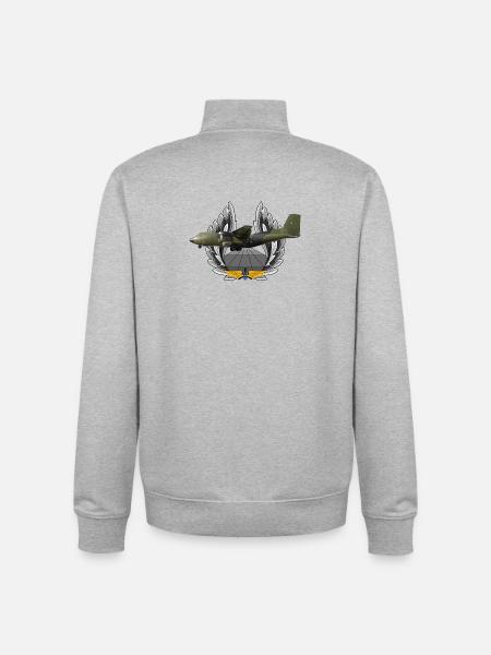 C-160 Transall - Unisex Organic Zip Sweatshirt by Stanley/Stella - heather grey