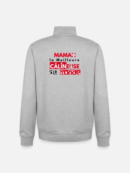 Maman câline - Sweat zippé unisexe en coton bio Stanley/Stella - gris chiné