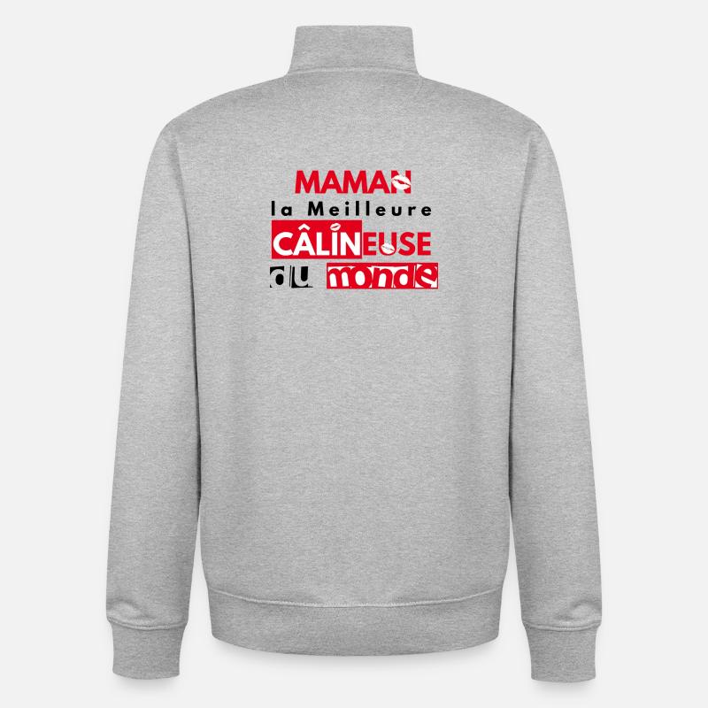 Maman câline - Sweat zippé unisexe en coton bio Stanley/Stella - gris chiné