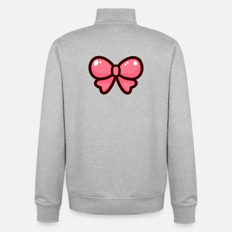 Conception d’arc de dessin animé rose - Sweat zippé unisexe en coton bio Stanley/Stella - gris chiné