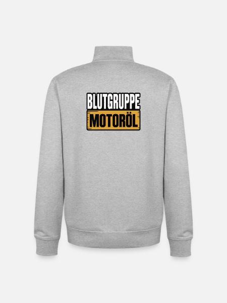 Blutgruppe Motoröl Schrauber Design - Unisex Organic Zip Sweatshirt von Stanley/Stella - Grau meliert