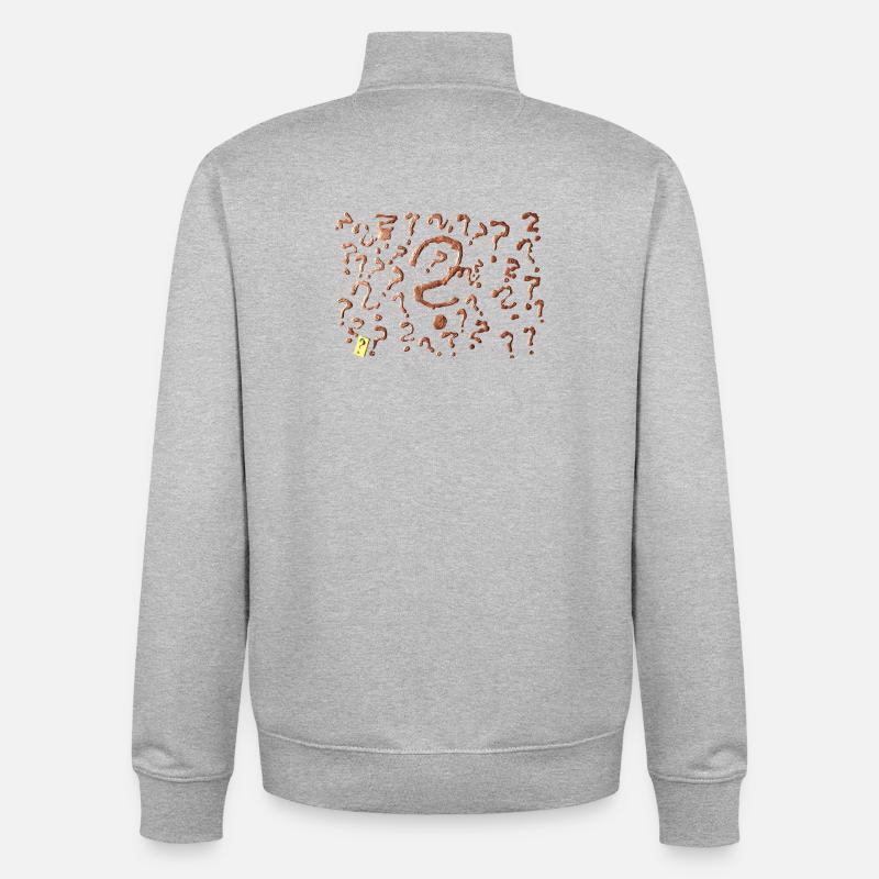 many question marks artwork - Unisex Organic Zip Sweatshirt by Stanley/Stella - heather grey