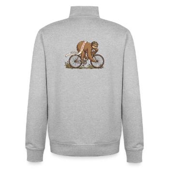 Cyclist Shirt for Endurance Fans - Unisex Organic Zip Sweatshirt by Stanley/Stella - heather grey - Back - AI Model Male 185 light (185cm)