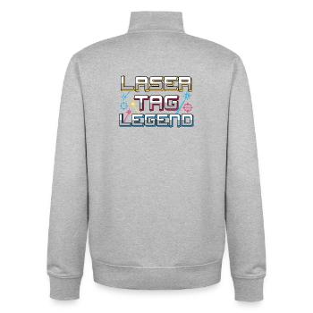 Laser Tag Legend Retro Gaming Typography Art - Unisex Organic Zip Sweatshirt von Stanley/Stella - Grau meliert - Hinten - AI Model Male 185 light (185cm)