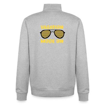 Vacation Mode On Retro - Unisex Organic Zip Sweatshirt by Stanley/Stella - heather grey - Back - AI Model Male 185 light (185cm)