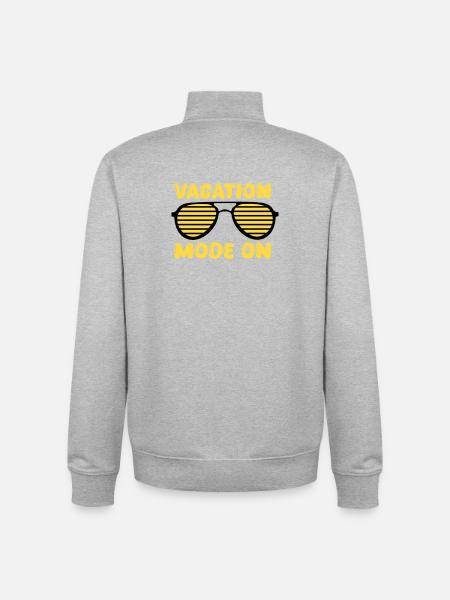 Vacation Mode On Retro - Unisex Organic Zip Sweatshirt by Stanley/Stella - heather grey