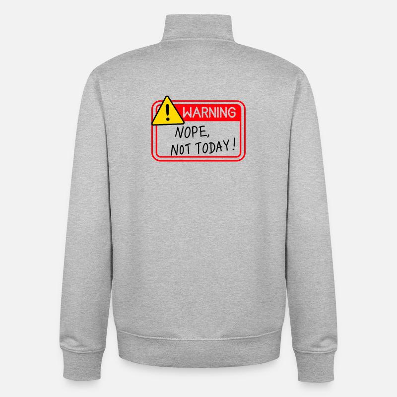 Non, pas aujourd’hui - Sweat zippé unisexe en coton bio Stanley/Stella - gris chiné