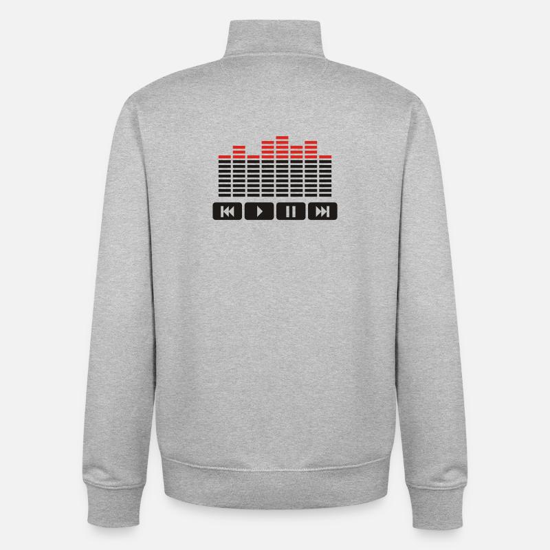 Equalizer audio player dj - Sweat zippé unisexe en coton bio Stanley/Stella - gris chiné