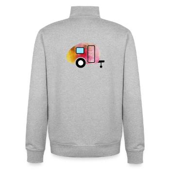 Caravan Aquarell Wohnwagen Camping - Unisex Organic Zip Sweatshirt von Stanley/Stella - Grau meliert - Hinten - AI Model Male 185 light (185cm)