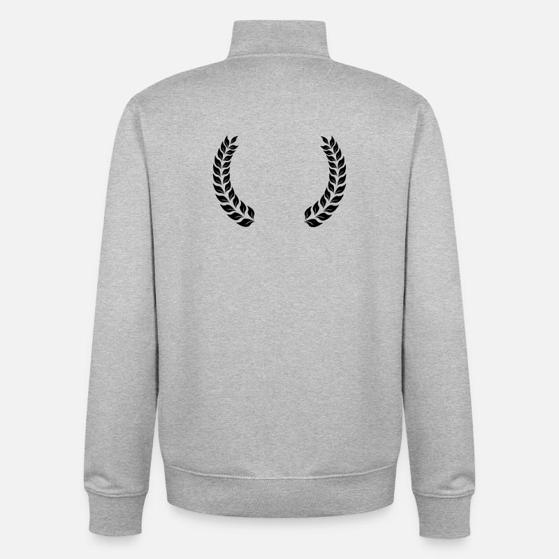 Couronne de laurier espace ouvert - Sweat zippé unisexe en coton bio Stanley/Stella - gris chiné