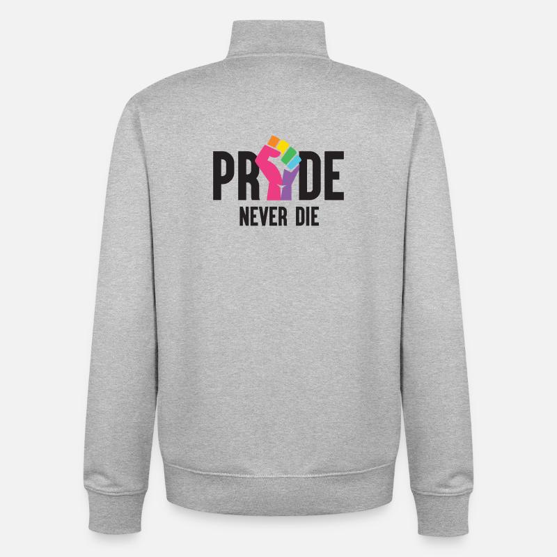 Pride Month LGBT - Pride Never Die - Unisex Organic Zip Sweatshirt von Stanley/Stella - Grau meliert