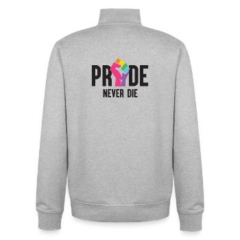 Pride Month LGBT - Pride Never Die - Unisex Organic Zip Sweatshirt by Stanley/Stella - heather grey - Back - AI Model Male 185 light (185cm)