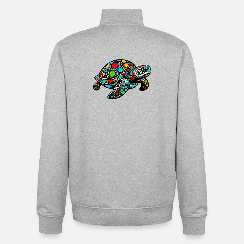 Schildkröte - Unisex Organic Zip Sweatshirt von Stanley/Stella - Grau meliert