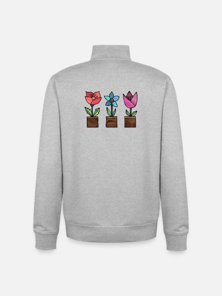 Blumen - Unisex Organic Zip Sweatshirt von Stanley/Stella - Grau meliert