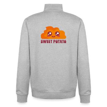 Sweet Potato Cartoon Cute - Unisex Organic Zip Sweatshirt by Stanley/Stella - heather grey - Back - AI Model Male 185 light (185cm)