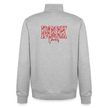 Book Lover Blumen Schrift - Unisex Organic Zip Sweatshirt von Stanley/Stella - Grau meliert - Hinten - AI Model Male 185 light (185cm)