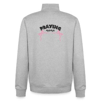 PRAYINGmama - Christian products - Unisex Organic Zip Sweatshirt by Stanley/Stella - heather grey - Back - AI Model Male 185 light (185cm)