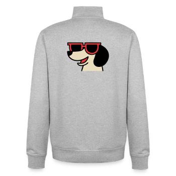 Cooler Dackel Brille Chef - Unisex Organic Zip Sweatshirt by Stanley/Stella - heather grey - Back - AI Model Male 185 light (185cm)
