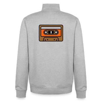 Retro Kassette Mixtape 90er Icon - Unisex Organic Zip Sweatshirt von Stanley/Stella - Grau meliert - Hinten - AI Model Male 185 light (185cm)