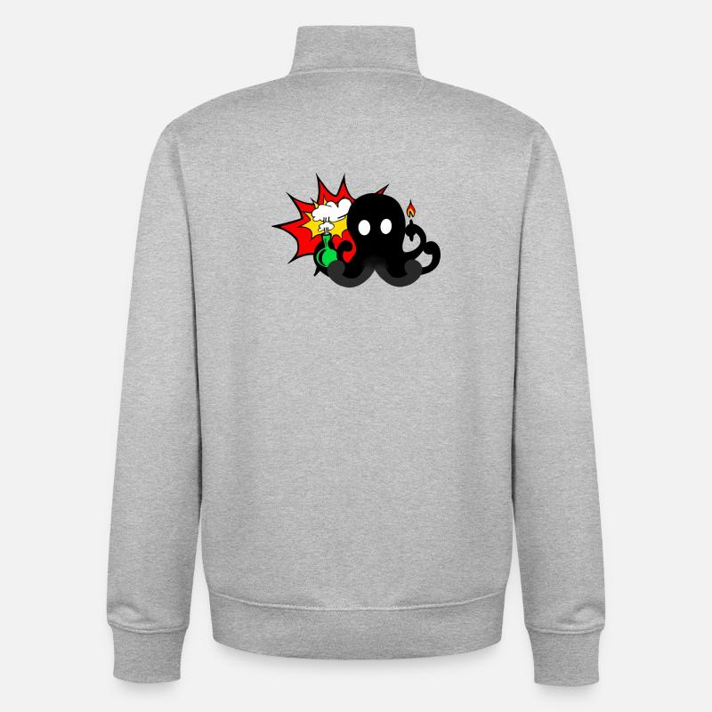 Explosion scientifique - Sweat zippé unisexe en coton bio Stanley/Stella - gris chiné