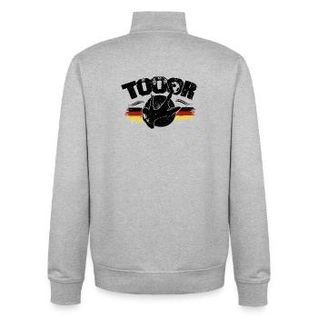 Deutsche Flagge graffiti Kunst Fussball - Unisex Organic Zip Sweatshirt von Stanley/Stella - Grau meliert - Hinten - AI Model Male 185 light (185cm)