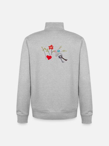 Zu Hause - Unisex Organic Zip Sweatshirt von Stanley/Stella - Grau meliert