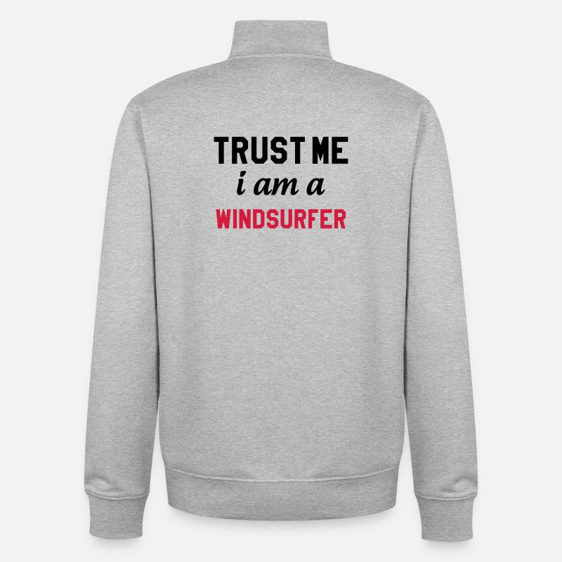 Windsurfen / Windsurfer / Windsurf / Windsurfing - Unisex Organic Zip Sweatshirt von Stanley/Stella - Grau meliert