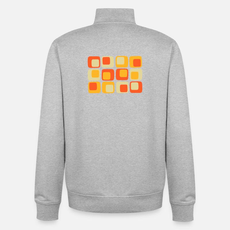 70s Pattern - Unisex Organic Zip Sweatshirt by Stanley/Stella - heather grey