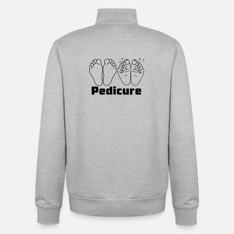 Füße mit Text Pediküre - Unisex Organic Zip Sweatshirt von Stanley/Stella - Grau meliert