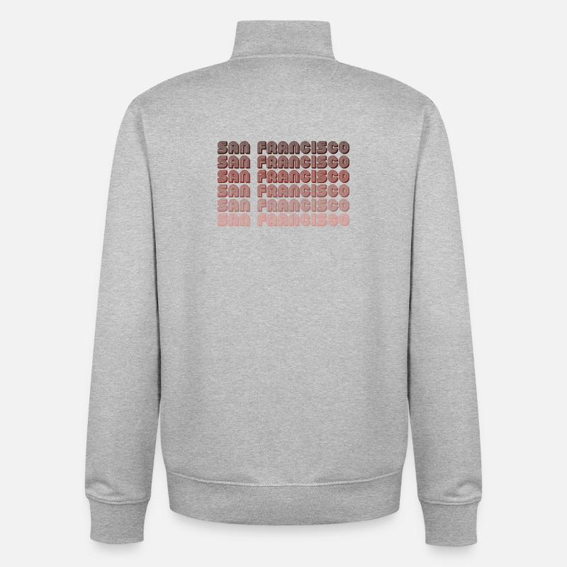 San Francisco Grid Gradient Pattern - Unisex Organic Zip Sweatshirt by Stanley/Stella - heather grey