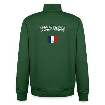 Drapeau de la France Pinceau Graphique - Sweat zippé unisexe en coton bio Stanley/Stella - vert bouteille - Dos - AI Model Male 185 dark (185cm)