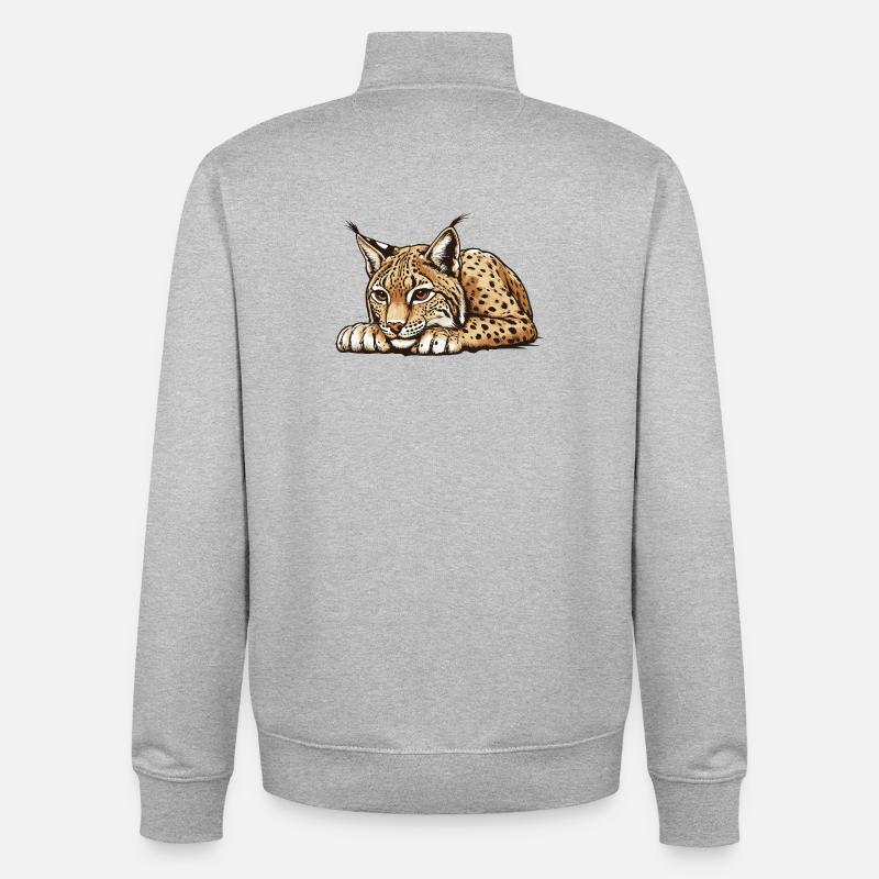Lynx - Sweat zippé unisexe en coton bio Stanley/Stella - gris chiné