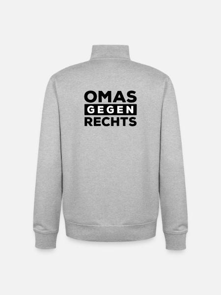 Omas gegen Rechts - Unisex Organic Zip Sweatshirt von Stanley/Stella - Grau meliert