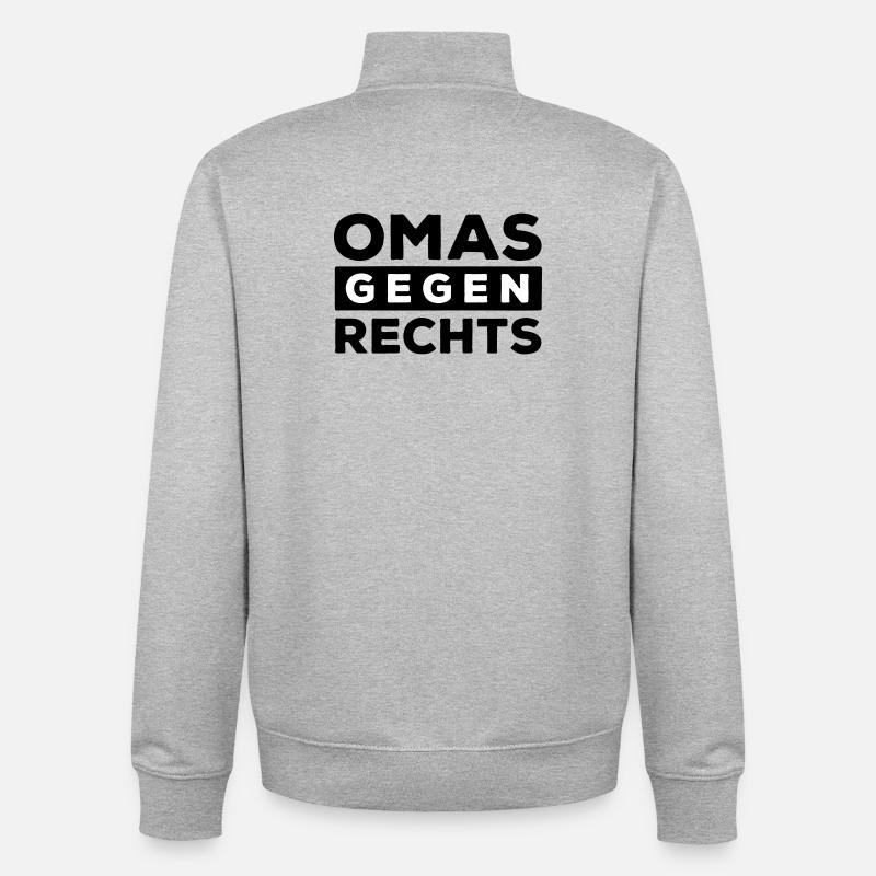 Omas gegen Rechts - Unisex Organic Zip Sweatshirt von Stanley/Stella - Grau meliert