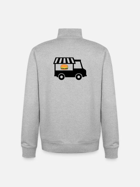 Street food truck - Unisex Organic Zip Sweatshirt by Stanley/Stella - heather grey