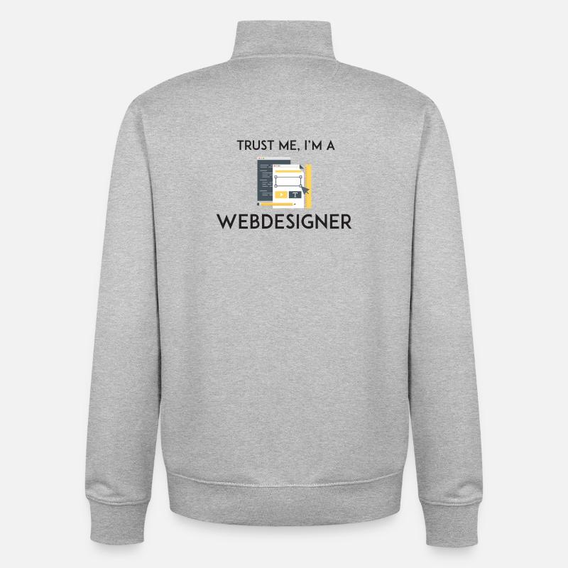 Trust Me I'm a Webdesigner - Unisex Organic Zip Sweatshirt by Stanley/Stella - heather grey