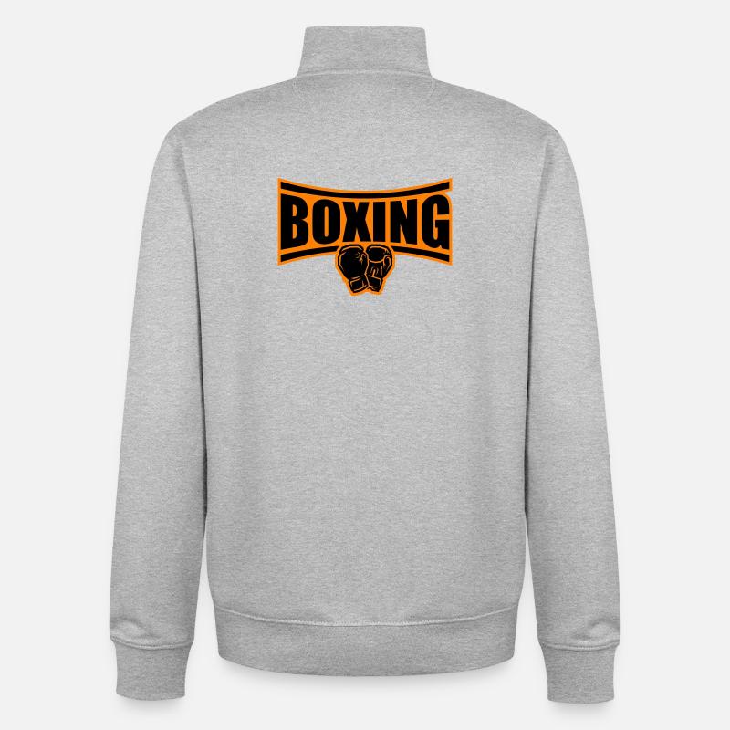 Boxing Boxes - Unisex Organic Zip Sweatshirt by Stanley/Stella - heather grey