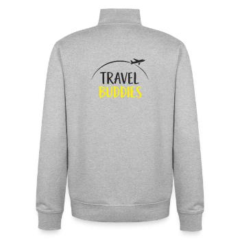 Compagnons de voyage - Sweat zippé unisexe en coton bio Stanley/Stella - gris chiné - Dos - AI Model Male 185 light (185cm)