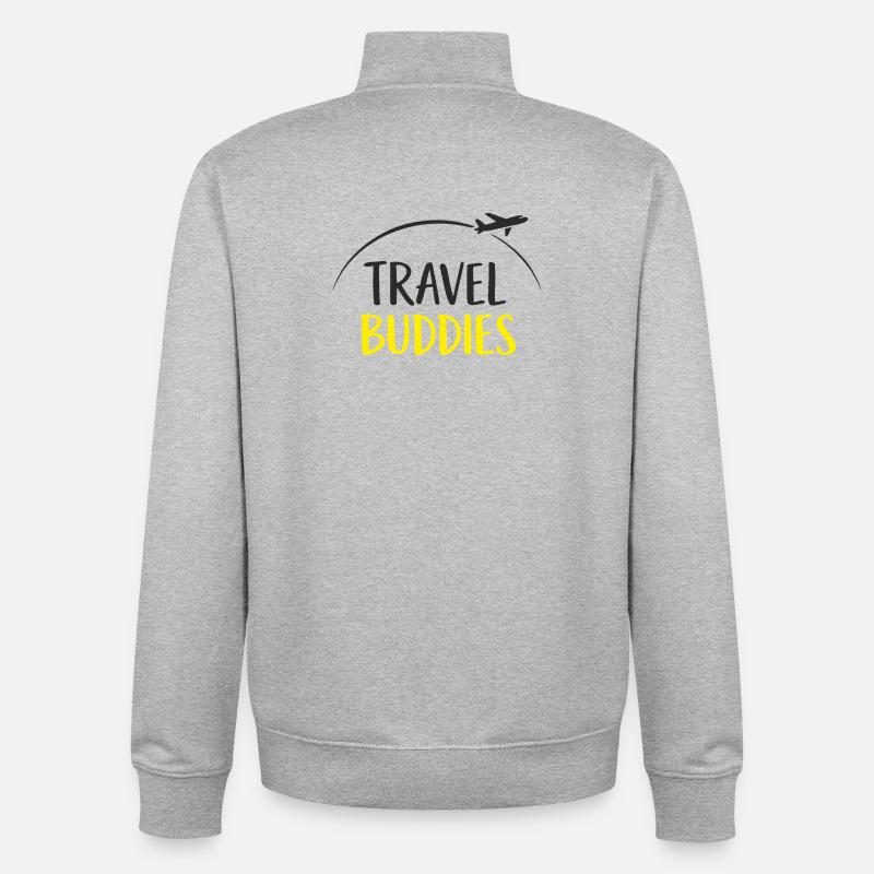 Compagnons de voyage - Sweat zippé unisexe en coton bio Stanley/Stella - gris chiné