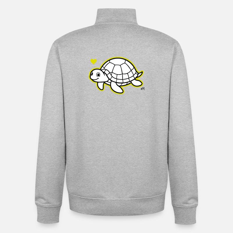 Max_the_turtle - Unisex Organic Zip Sweatshirt von Stanley/Stella - Grau meliert