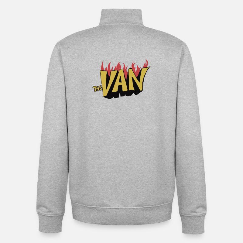 Le Van Retro - Sweat zippé unisexe en coton bio Stanley/Stella - gris chiné