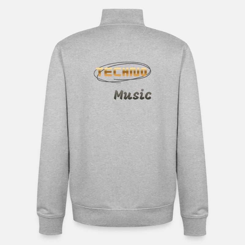 Musique techno - Sweat zippé unisexe en coton bio Stanley/Stella - gris chiné