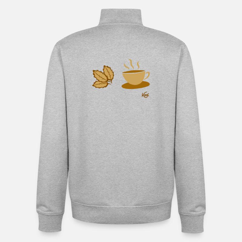 Teacup1 - Unisex Organic Zip Sweatshirt by Stanley/Stella - heather grey