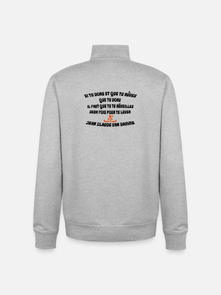 rever de dormir - Sweat zippé unisexe en coton bio Stanley/Stella - gris chiné