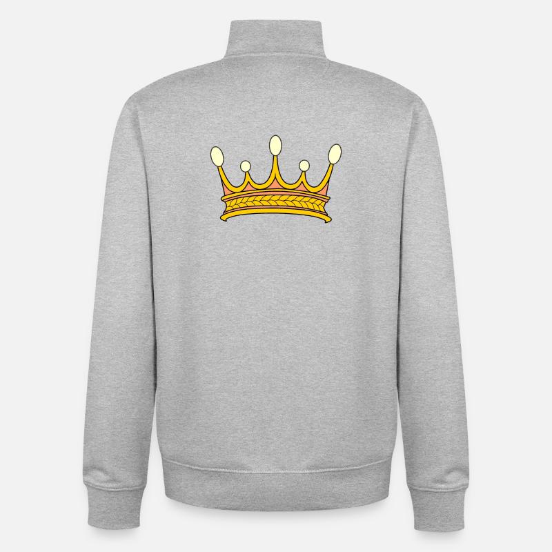 Couronne d’or avec cinq perles. - Sweat zippé unisexe en coton bio Stanley/Stella - gris chiné