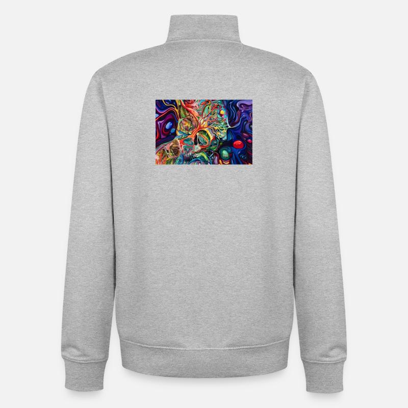 KI Generierte Kunst - Unisex Organic Zip Sweatshirt von Stanley/Stella - Grau meliert